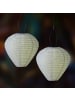 MARELIDA 2x LED Solar Lampion Ballon mit Blumenmuster D: 30cm in weiß