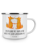 Mr. & Mrs. Panda Camping Emaille Tasse Hochzeit Liebe mit Spruch in Weiß