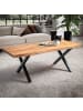 KADIMA DESIGN Couchtisch 120x60x46 cm Massivholz / Metall Baumkante, Design