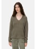 Camel Active Strickpullover mit V-Ausschnitt in Graugrün