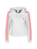 Adidas Sportswear Kapuzenpullover Essentials 3-Streifen Cropped in hellgrau / rosa