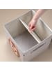 Lifeney Aufbewahrungsbox mit Deckel Hellgrau Pferd, 33 x 33 x 33 cm