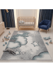KADIMA DESIGN Kinderteppich Waschbar Bär TASNA Strapazierfähig OEKO-TEX Kinderzimmer in Blau
