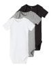 name it Unisex 3er-Pack Bodys kurzarm einfarbig in Schwarz