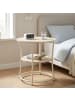relaxdays Beistelltisch in Natur/ Creme - (H)55 x ø 55 cm