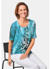 GOLDNER Bequemes Druckshirt im Mustermix in türkis / gemustert