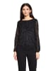 BETTY & CO Blusenshirt mit Raffung in Schwarz/Schwarz