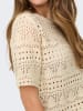 JACQUELINE de YONG Kurzarm Häkel-T-Shirt mit geometrischem Muster in Beige