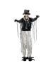 HOMCOM Halloween-Dekorationen-101L x 64B x 178H cm-Schwarz+Grau