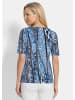GOLDNER Baumwollshirt im Animal-Mustermix in blau / weiß / gemustert