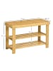 HOMCOM Schuhbank-50L x 28B x 45H cm-Naturholz