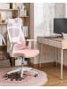 Beliani Bürostuhl BARD in Rosa/Weiß - (W) 50 x (H) 113 x (L) 66 cm