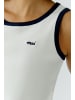 Oui Schmales Tank Top aus Baumwolle in Offwhite Blue