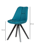 KADIMA DESIGN 2er Set Esszimmerstuhl Petrol mit schwarzen Beinen Stuhl Skandinavisch in Blau