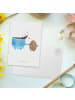 Mr. & Mrs. Panda Postkarte Kaffee Bohne ohne Spruch in Weiß
