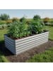 relaxdays Hochbeet in Hellgrau - (B)180 x (H)57 x (T)90 cm
