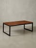 KADIMA DESIGN Couchtisch 110x40x60 cm Sheesham Massivholz / Metall Wohnzimmertisch,