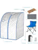 COSTWAY 3L Mini Dampfsauna mit Fernbedienung in Silber