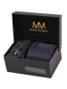 Massi Morino  Krawatten-Set in Paisley Dunkelblau