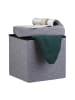 relaxdays Faltbarer Sitzhocker in Dunkelgrau - (B)38 x (H)38 x (T)38 cm