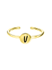 Lucardi 925 Silber Ring "Buchstabe U" Buchstabe
