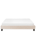 Beliani Doppelbett ROANNE in Beige/Braun - (W) 189 x (H) 29 x (L) 211 cm