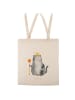 Mr. & Mrs. Panda Strandtasche Katze König ohne Spruch in Creme