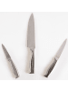 Beliani 3-tlg Küchenmesser-Set MASHIKO in Silber
