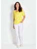 GOLDNER Blusenshirt mit Wasserfallausschnitt in gelb