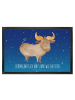 Mr. & Mrs. Panda fußmatte Sternzeichen Stier mit Spruch in Sternenhimmel Blau