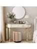 ABRIHOME Spiegelkonsolentisch in Gold 120 cm mit Schublade