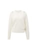 YAYA Strickpullover mit tiefem V-Ausschnitt in Off White Melange