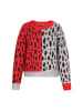 myMo ROCKS Women Sweater in grey melange red leo