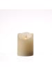 MARELIDA LED Kerze mit beweglicher Flamme Echtwachs Rustik-Optik H: 10cm in creme