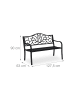 relaxdays Gartenbank in Schwarz - (B)127,5 x (H)90 x (T)63 cm