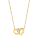 Elli DIAMONDS  Halskette 925 Sterling Silber Herz, Kreis in Gold