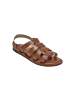 Les Tropéziennes par M Belarbi Flache Ledersandalen Enael Braun