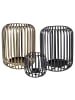 Villeroy & Boch 3-tlg. Windlichter-Set Christmas Chic in 12,5 / 22,5 / 22,5 cm in schwarz-gold
