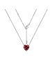 GNOCE Sterling Silber Collier Herz rot