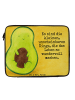 Mr. & Mrs. Panda Laptop Tasche Avocado Kern Design mit Spruch in Weiß