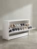 KADIMA DESIGN Schuhbank SPLIT mit Sitzfläche Schuhkipper Holz 80 x 47 x 24 cm, in Weiß