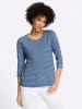 Sieh an! 3/4-Arm-Shirt in jeansblau-ecru-bedruckt