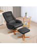 HOMCOM Relaxsessel mit Hocker in Schwarz 71L x 84B x 102H cm