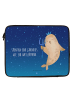 Mr. & Mrs. Panda Laptop Tasche Sternzeichen Wassermann mit Spruch in Sternenhimmel Blau