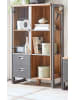 Furn.Design Highboard Eiche Stirling, Matera grau, Vitrine 90 x 140 cm