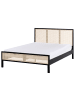 Beliani Doppelbett SALERNAS in Schwarz/Braun - (W) 146 x (H) 100 x (L) 206 cm
