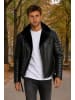 Reichstadt Herren Slim Fit Kunstlederjacke  in Black - Black Zipper