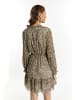 faina Damen Minikleid Mit Leoprint in Hellbeige Mehrfarbig