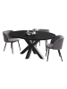 58 aufm Kessel ESSTISCH Rund ausziehbar Edda 8 130 x 130 x 78 Küchentisch Graphit/Schwarzstahl