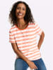 Heine Shirt in orange-ecru-gestreift